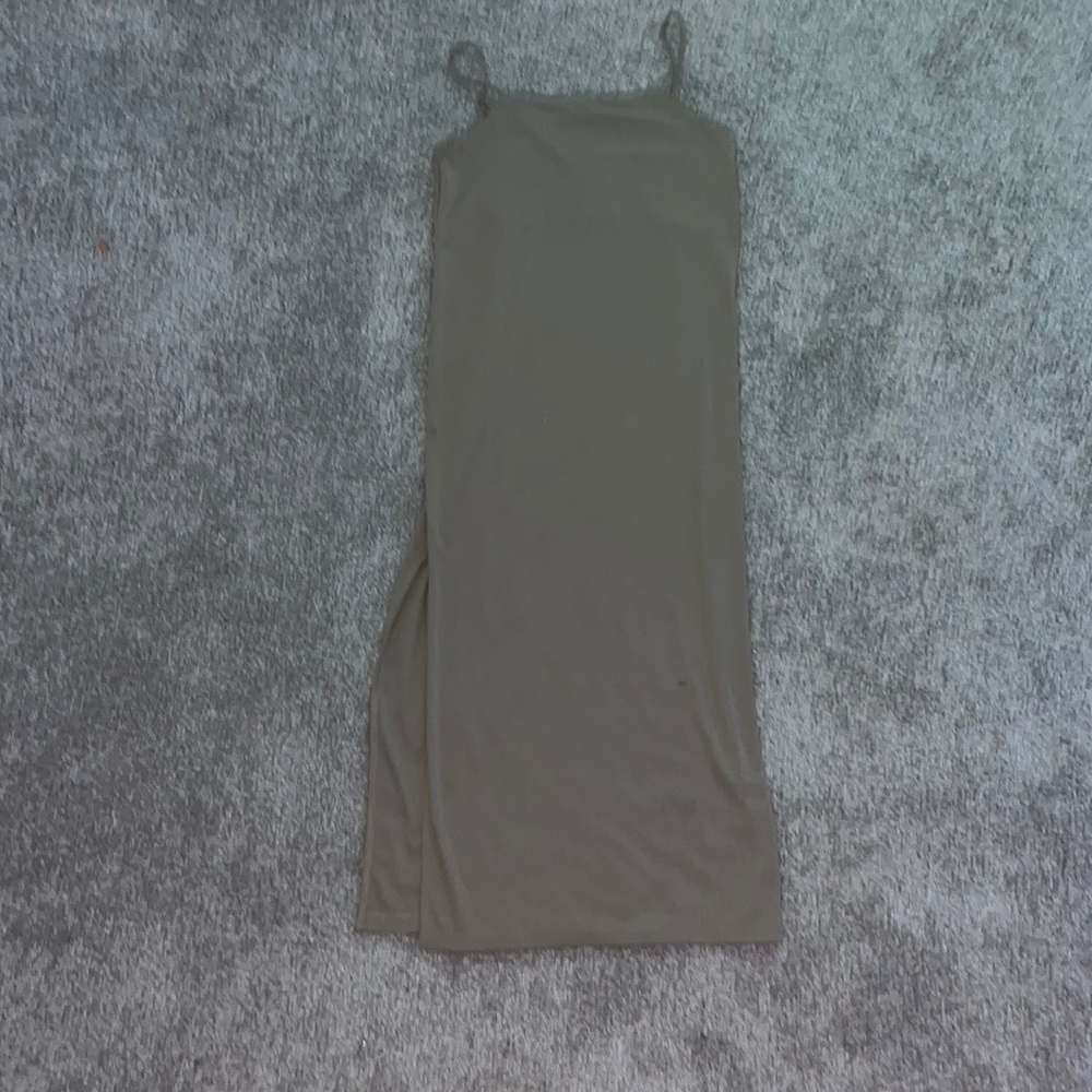 tan dress two straps